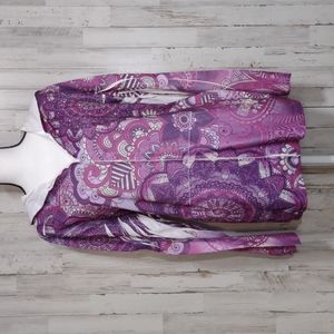 Fashion Bug Purple & White Floral/Paisley Zip Up Jacket